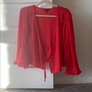 TOPSHOP tie front top